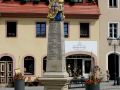 Stolpen, die kursächsische Postdistanzsäule auf dem Markt - Sächsische Schweiz