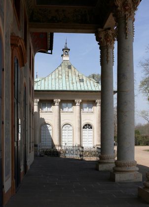 Wasserpalais an der Elbe, Detailansicht - Schloss Pillnitz im Süden Dresdens