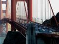 Die Golden Gate Bridge über die San Francisco Bay - vom Vista Point am Highway 101 nördlich der Brücke aufgenommen