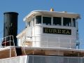 Eureka, als Eisenbahn-Fähre gebauter historischer Schaufel-Raddampfer, Hyde Street Pier - San Francisco Maritime National Historic Park.