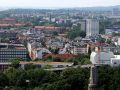 Das Bismarck-Denkmal und ein weiter Blick über die Hamburger Stadtteile St. Pauli und Altona