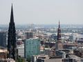 Rundblick vom Hamburger Michel - die Innenstadt mit den Hauptkirchen Sankt Petri und Sankt Jacobi