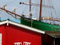 Marstal Hafen, Ærø - das deutsche Dreimast-Traditionsschiff Pippilotta auf der Werft