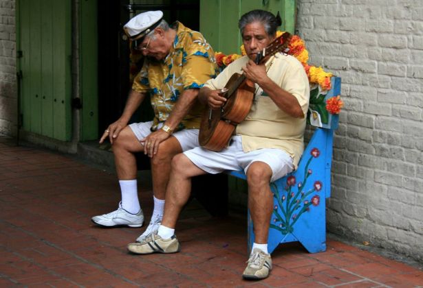 Musiker an der Olvera Street - El Pueblo de Los Angeles, Kalifornien