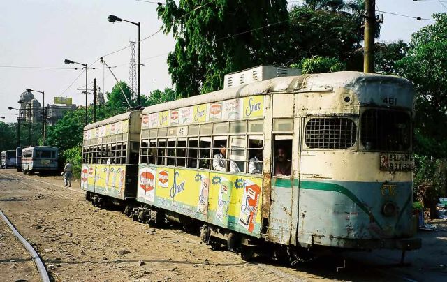 Kalkutta, Kolkata - Strassenbahn am Esplanade Tram Depot