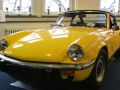 Automuseum Melle - der zitronengelbe Triumph Spitfire Mk IV sieht aus diesem Blickwinkel fast wie ein früher Porsche 911 aus