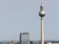 Berlin-Mitte - der Berliner Dom, die Marienkirche und der Fernsehturm, h&ouml;chstes Bauwerk Deutschlands - aufgenommen von der Aussichtsplattform am Potsdamer Platz
