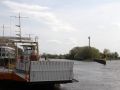 Bremen-Vegesack - Einfahrt zum Vegesacker Hafen zwischen 'Utkiek' mit Fähranleger und Verwaltung der Lürssen-Werft