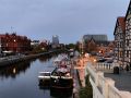 Bydgoszcz, Bromberg zur Blauen Stunde - die Brda und ihre Ufer am Alten Hafen und an der Altstadt