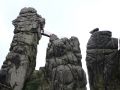 Treppenfelsen und Turmfels der Externsteine im Teutoburger Wald