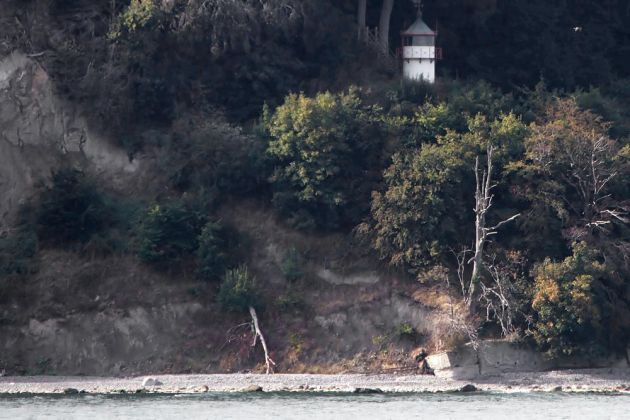 Der Leuchtturm Kolicker Ort an der Kreideküste von Rügen - Höhe 7 Meter, Baujahr 1904 Der Leuchtturm Kolicker Ort an der Kreideküste von Rügen - Höhe 7 Meter, Baujahr 1904