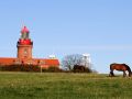 Deutschland, Mecklenburg-Vorpommern - Leuchtturm Bastorf, oberhalb Kap Bukspitze an der Ostsee bei Kühlungsborn - Höhe 20,8 Mete, Baujahr 1878