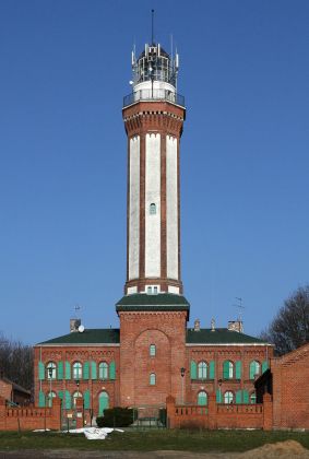 Polnische Ostseeküste - der Leuchtturm Niechorze, Gemeinde Rewal, im früheren Ostseebad Horst - Baujahr 1863, Höhe 48 m Polnische Ostseeküste - der Leuchtturm Niechorze, Gemeinde Rewal, im früheren Ostseebad Horst - Baujahr 1863, Höhe 48 m
