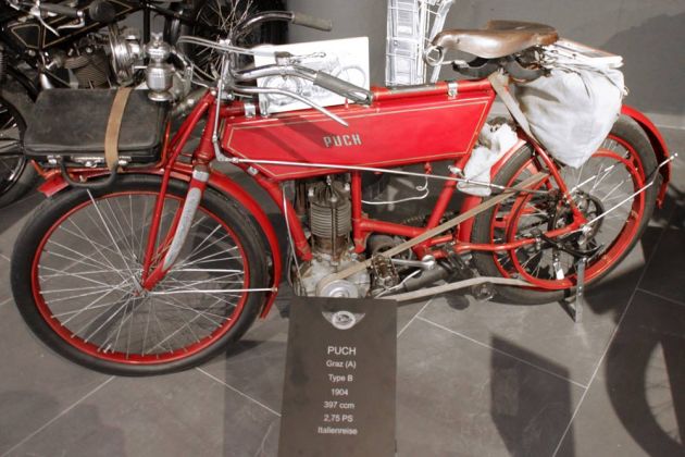 Top Mountain Motorcycle Museum - Puch Type B, Baujahr 1904, 397 ccm, 2,75 PS - Italienreise Max Reisch Top Mountain Motorcycle Museum - Puch Type B, Baujahr 1904, 397 ccm, 2,75 PS - Italienreise Max Reisch
