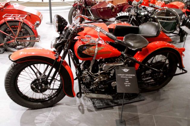 Top Mountain Motorcycle Museum - Harley-Davidson VLE Gespann, Baujahr 1935 – 1200 ccm, 36 PS Top Mountain Motorcycle Museum - Harley-Davidson VLE Gespann, Baujahr 1935 – 1200 ccm, 36 PS