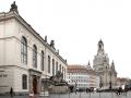 Das Verkehrsmuseum Dresden im historischen Johanneum vor der Dresdner Frauenkirche