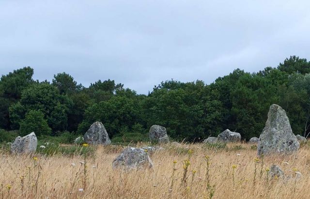 Carnac am Golf von Morbihan im Süden der Bretagne - Steinreihen, stehende Menhire und Dolmen Carnac am Golf von Morbihan im Süden der Bretagne - Steinreihen, stehende Menhire und Dolmen