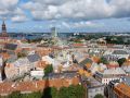 Rigas Altstadt von oben, der Ausblick vom Turm der Petrikirche  in Richtung Norden