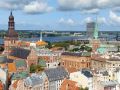 Rigas Altstadt von oben, der Ausblick vom Turm der Petrikirche  in Richtung Norden