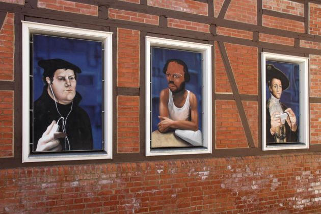 Schmalkalden am Rande des Thüringer Waldes - Wandgemälde am Luther-Haus Schmalkalden am Rande des Thüringer Waldes - Wandgemälde am Luther-Haus