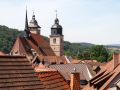 Schmalkalden am Rande des Thüringer Waldes - der Blick vom Schlossgarten über die Dächer der Stadt