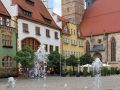 Schmalkalden am S&uuml;dwesthang des Th&uuml;ringer Waldes - der Altmarkt mit dem historischen Rathaus sowie der Stadtkirche St. Georg