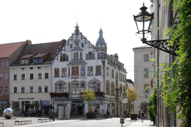 Lutherstadt Wittenberg - der Wittenberger Marktplatz/Ecke Elbstrasse Lutherstadt Wittenberg - der Wittenberger Marktplatz/Ecke Elbstrasse